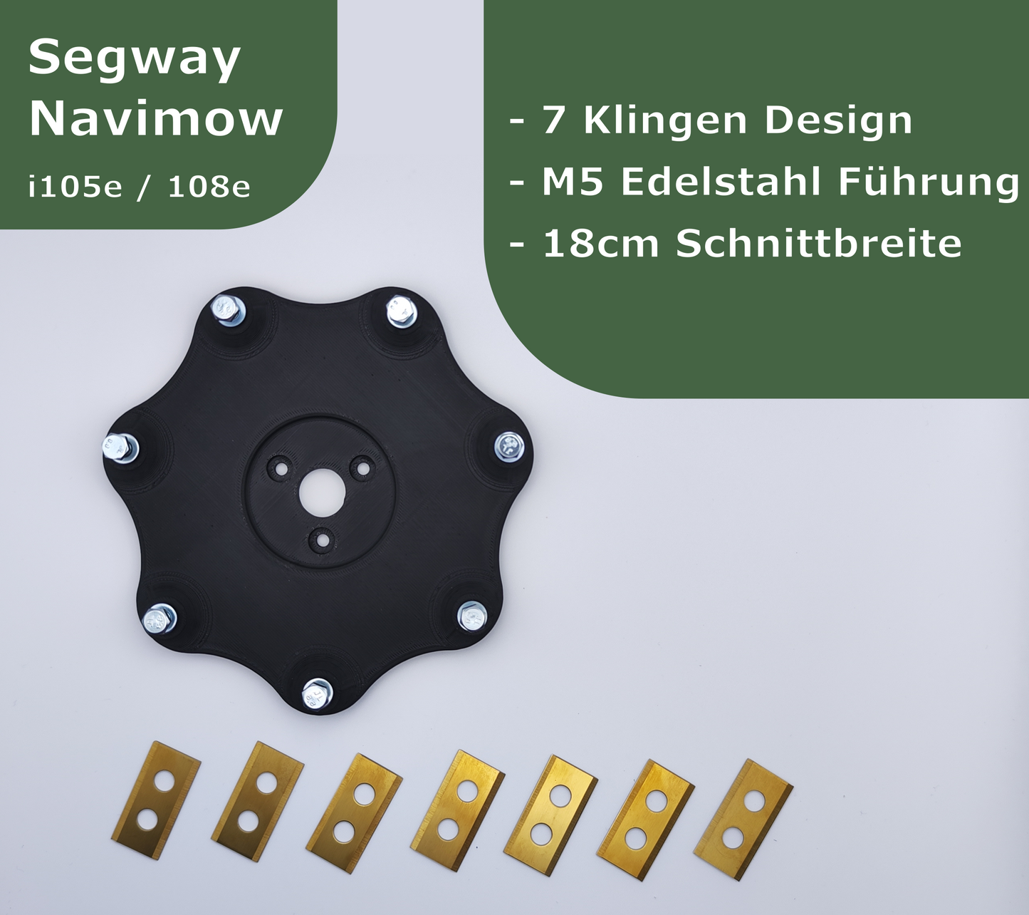 7 Klingen Messerscheibe Segway i105e & i108e Navimow Messerteller